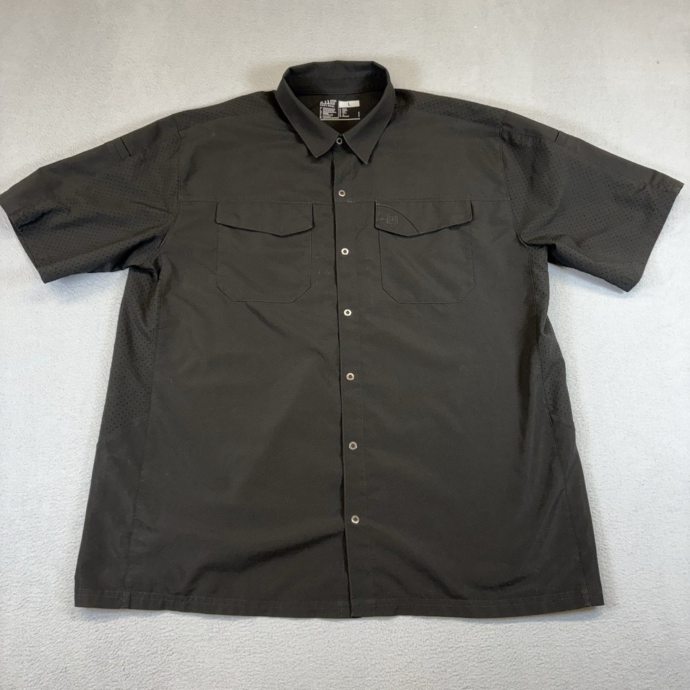 5.11 Freedom Flex Shirt Large Perforated Ventilated Tactical Short Sleeve Black
